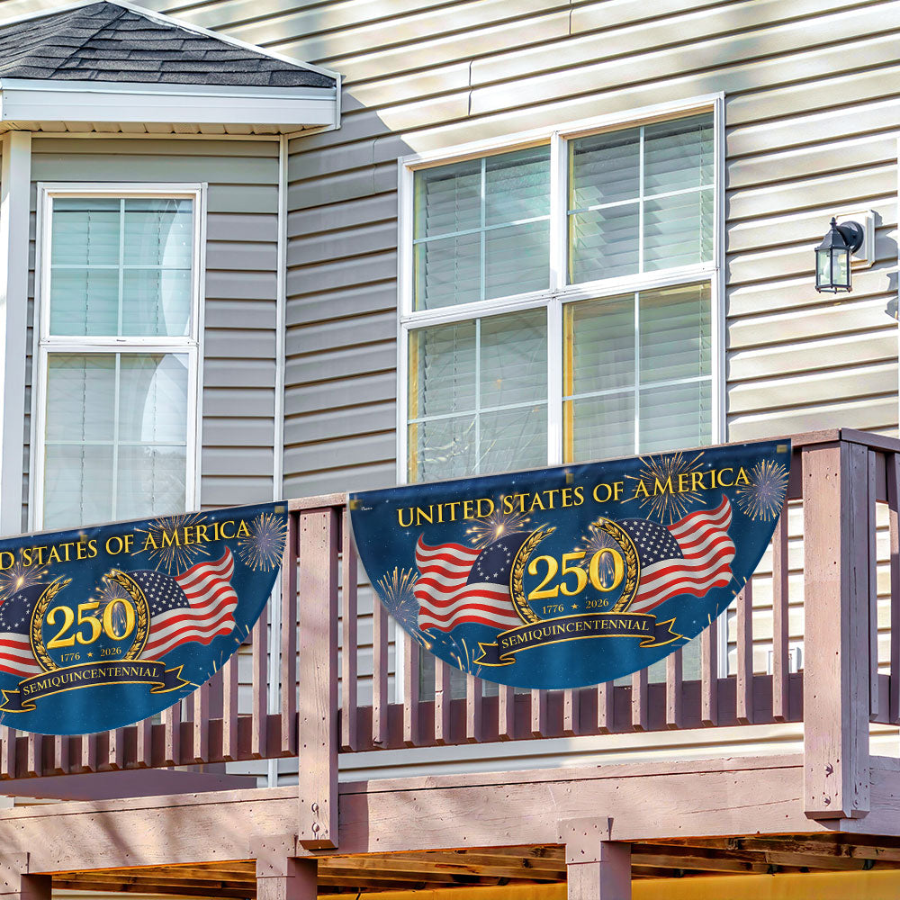 250 Years Semiquincentennial 1776 2026 Fan Flag, Patriotic American Flag Decor