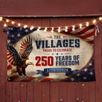 The Villages Community 250 Years Celebration Flag, Florida America 1776 2026 Grommet Flag