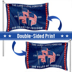 250 Years Heritage Flag with Revolution American Flags, Patriotic The Land I love 1776 2026 Flag