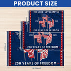 250 Years Heritage Flag with Revolution American Flags, Patriotic The Land I love 1776 2026 Flag