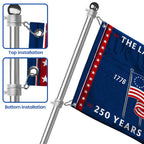 250 Years Heritage Flag with Revolution American Flags, Patriotic The Land I love 1776 2026 Flag