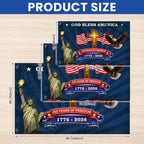 250 Years of Freedom Christian Flag, God Bless America Patriotic 1776 2026 Grommet Flag