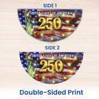 USA 250 Years Semiquincentennial Fan Flag, 1776 2026 Patriotic Solar LED Flag Decor