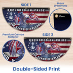 America Navy Fan Flag, 250 Years of Freedom Anchored in Pride Patriotic Flag Decor