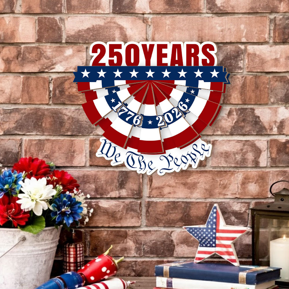 Patriotic 250 Years American Hanging Sign, 1776 2026 Wooden Decor for Independence Day
