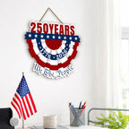Patriotic 250 Years American Hanging Sign, 1776 2026 Wooden Decor for Independence Day