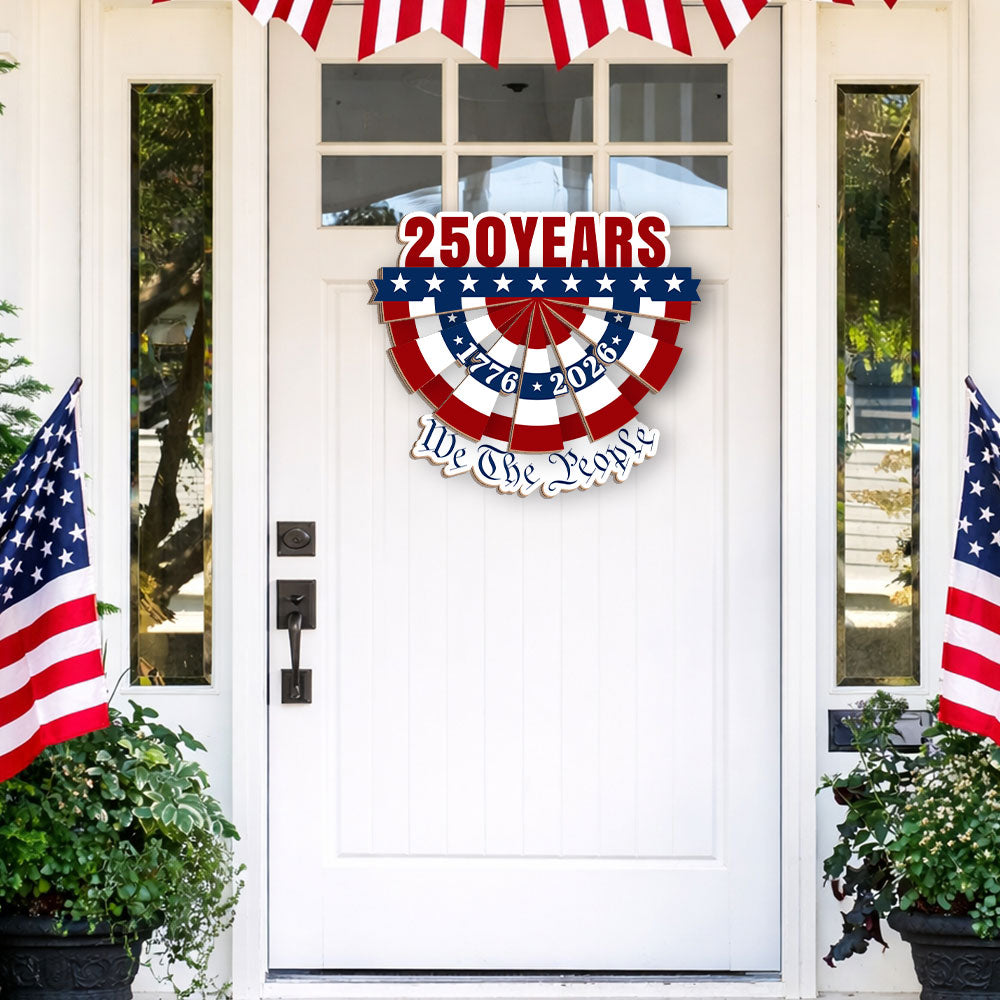 Patriotic 250 Years American Hanging Sign, 1776 2026 Wooden Decor for Independence Day