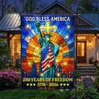 250 Years of Freedom Solar Led Flag, Liberty 1776 2026 American Independence Day Flag Decor