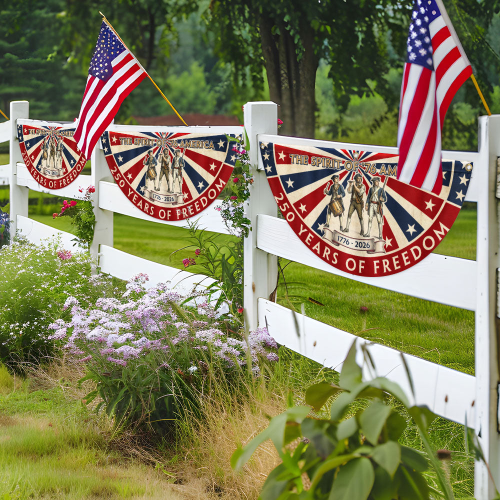 The Spirit of '76 American Bunting Flag, 250 Years of Freedom 1776 2026 Fan Flag