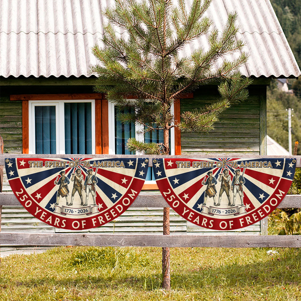 The Spirit of '76 American Bunting Flag, 250 Years of Freedom 1776 2026 Fan Flag
