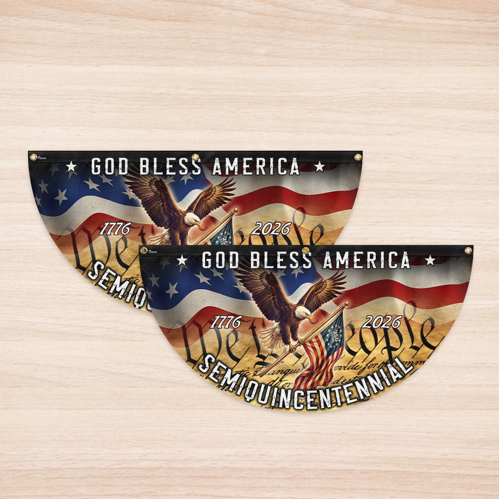 250 Years God Bless America Fan Flag, We The People 1776 2026 Fan Flag Decor