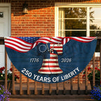 250 Years of Liberty Fan Flag, American Betsy Ross 1776 2026 Patriotic Flag Decor