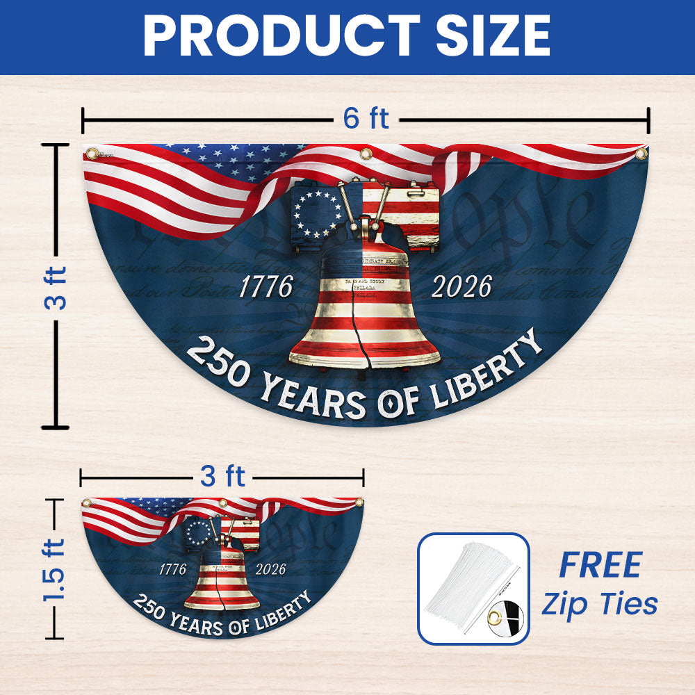 250 Years of Liberty Fan Flag, American Betsy Ross 1776 2026 Patriotic Flag Decor