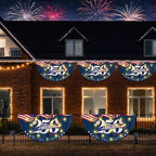 250 Years of Freedom American Fan Flag, Semiquincentennial 1776 2026 Solar Led Flag Decor