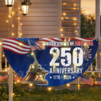 250th Anniversary USA Fan Flag, 1776 2026 Patriotic Solar Led Flag Decor