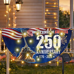 250th Anniversary USA Fan Flag, 1776 2026 Patriotic Solar Led Flag Decor