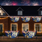 250th Anniversary USA Fan Flag, 1776 2026 Patriotic Solar Led Flag Decor