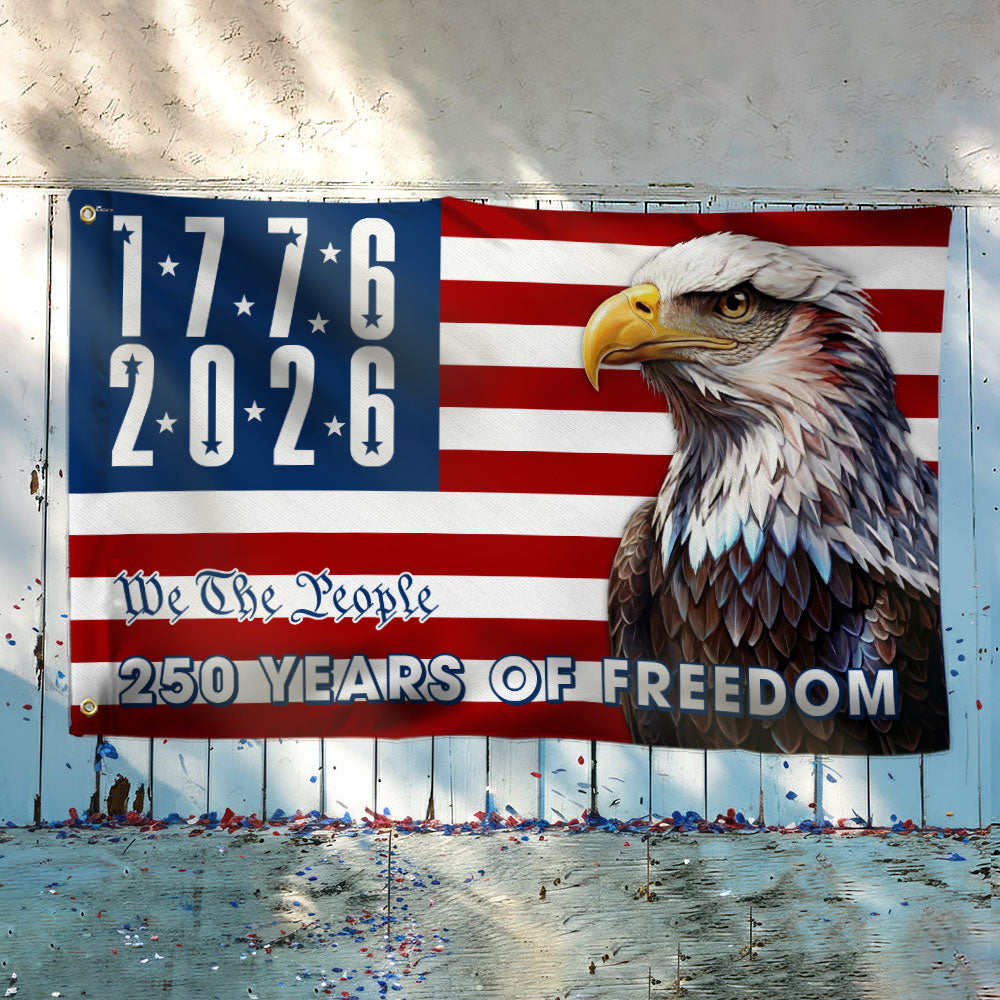 We The People 250 Years of Freedom Flag, 1776 2026 American Grommet Flag Decor
