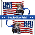 We The People 250 Years of Freedom Flag, 1776 2026 American Grommet Flag Decor