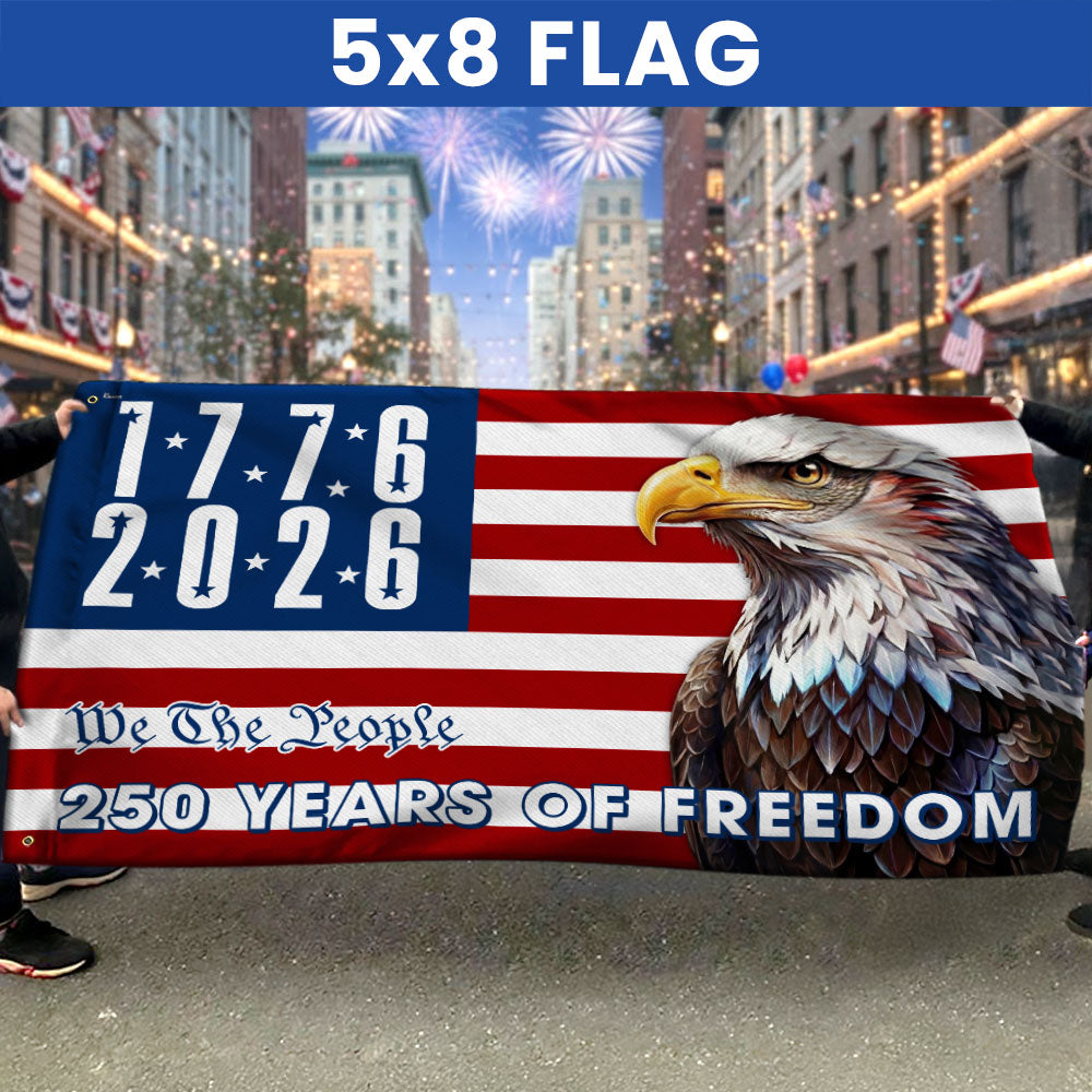 We The People 250 Years of Freedom Flag, 1776 2026 American Grommet Flag Decor
