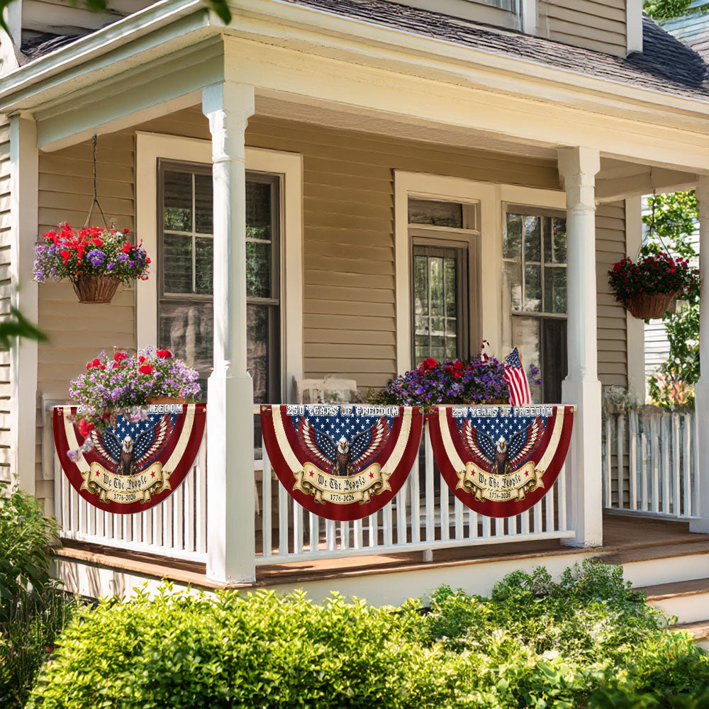 250 Years of Freedom American Fan Flag, Patriotic Bunting Flag We The People 1776 2026