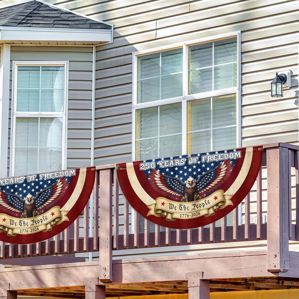250 Years of Freedom American Fan Flag, Patriotic Bunting Flag We The People 1776 2026