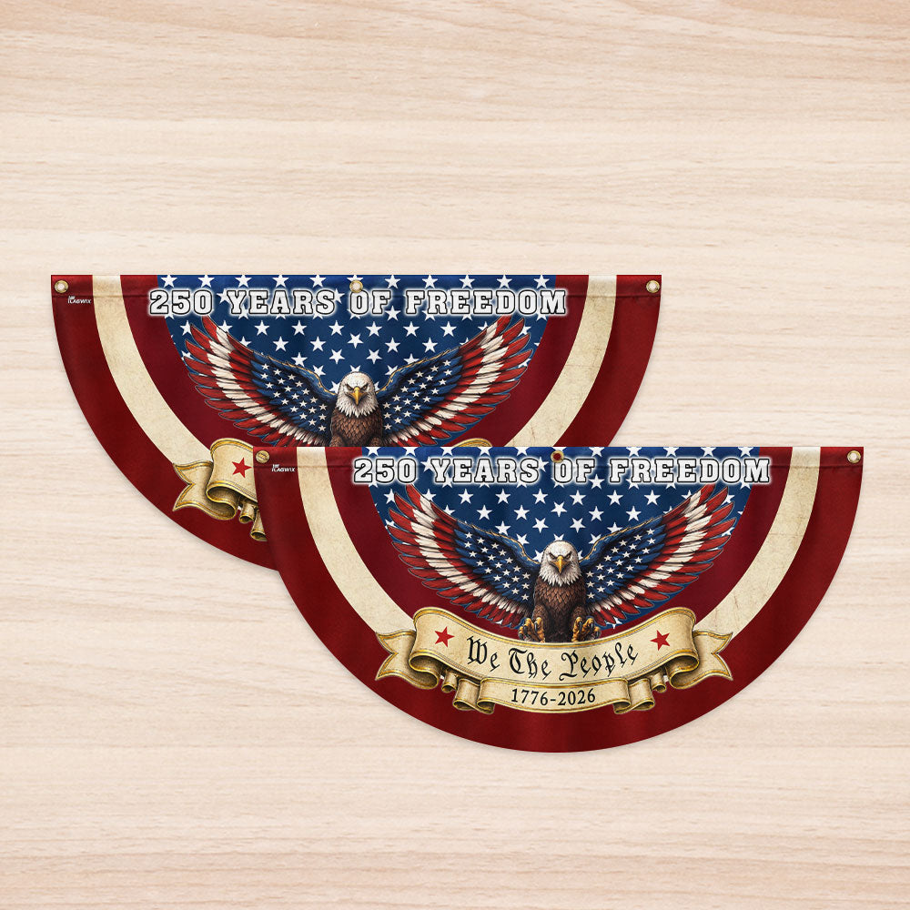 250 Years of Freedom American Fan Flag, Patriotic Bunting Flag We The People 1776 2026