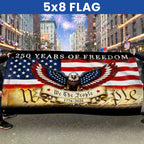 250 Years of Freedom 1776 2026 American Grommet Flag, We The People Patriotic Decor