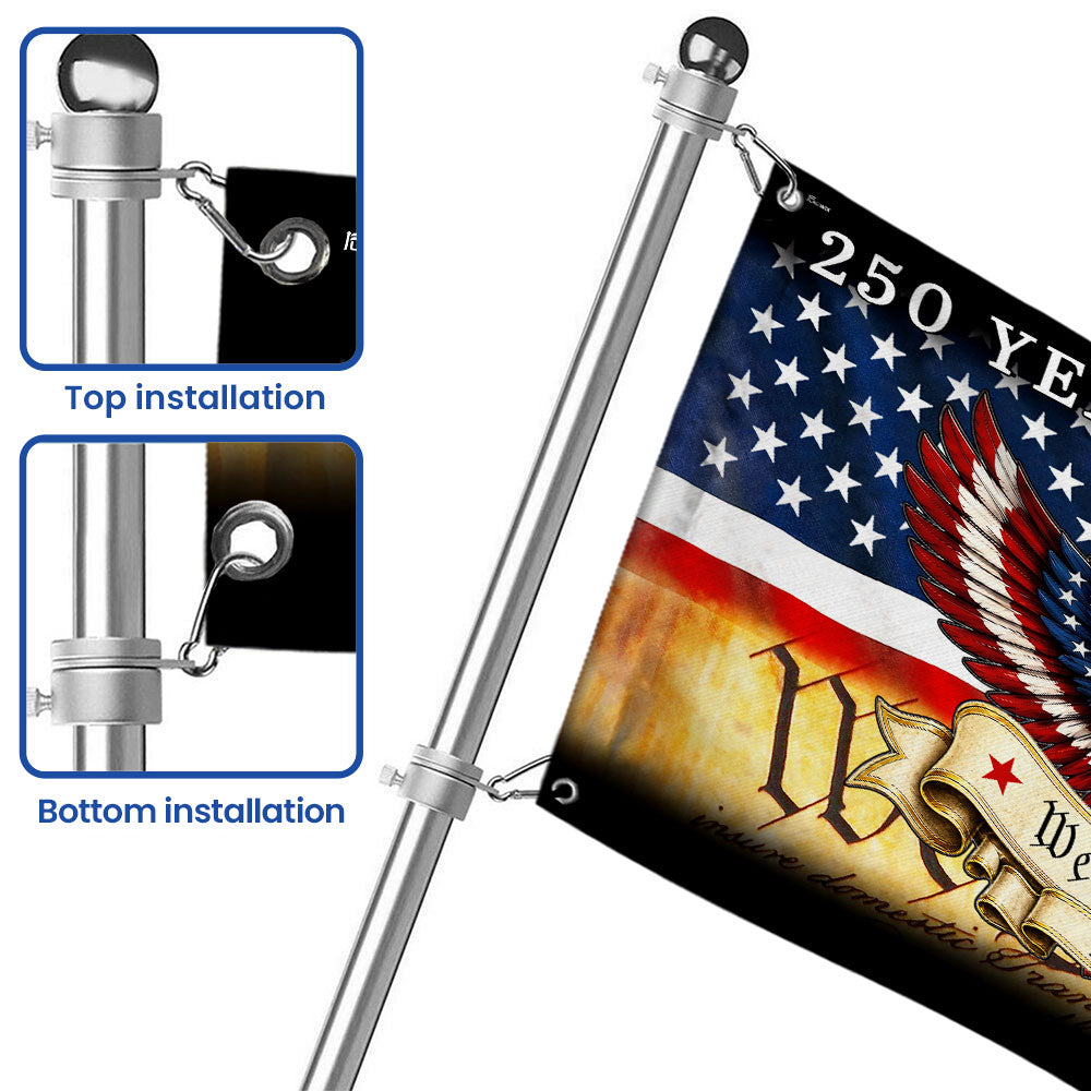 250 Years of Freedom 1776 2026 American Grommet Flag, We The People Patriotic Decor