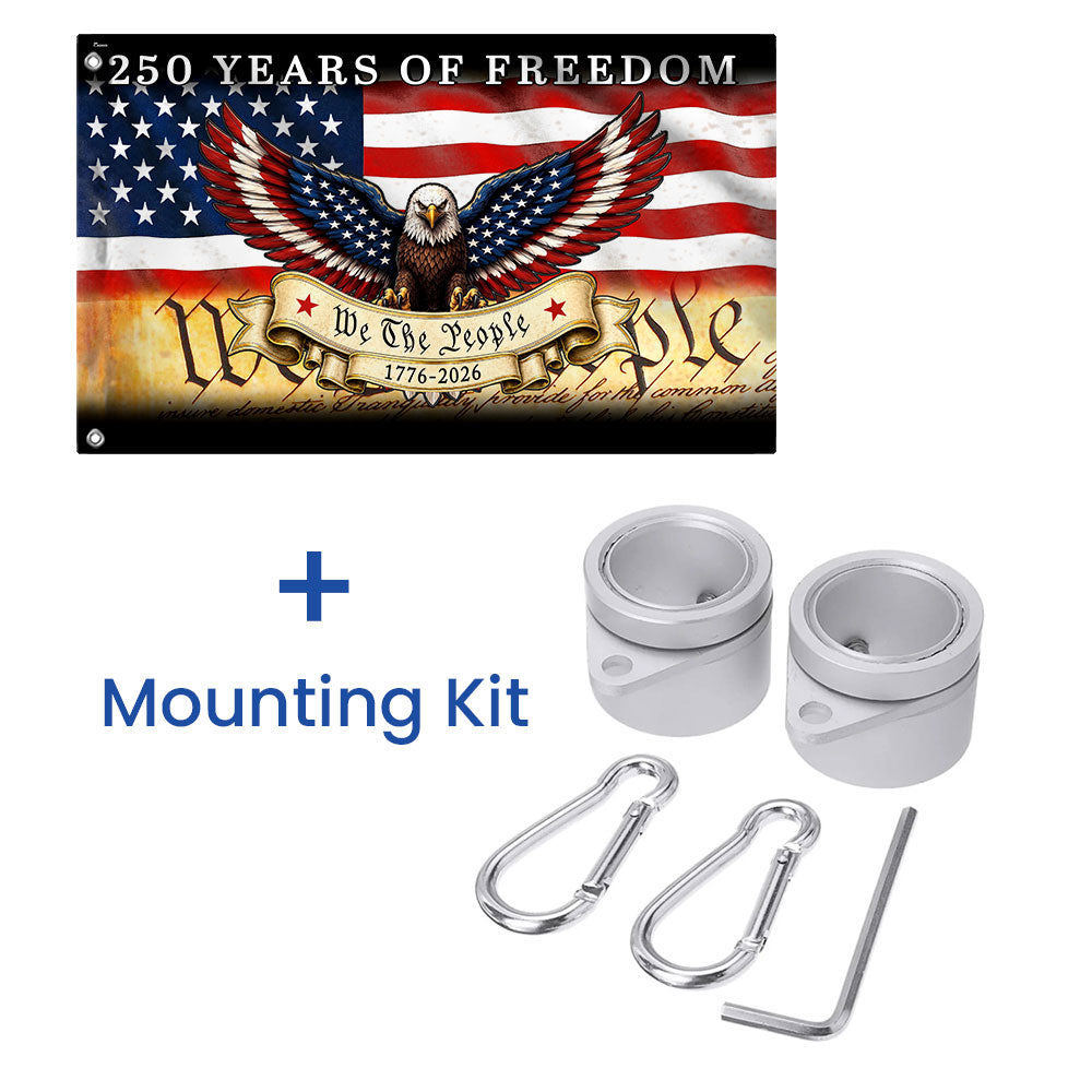 250 Years of Freedom 1776 2026 American Grommet Flag, We The People Patriotic Decor