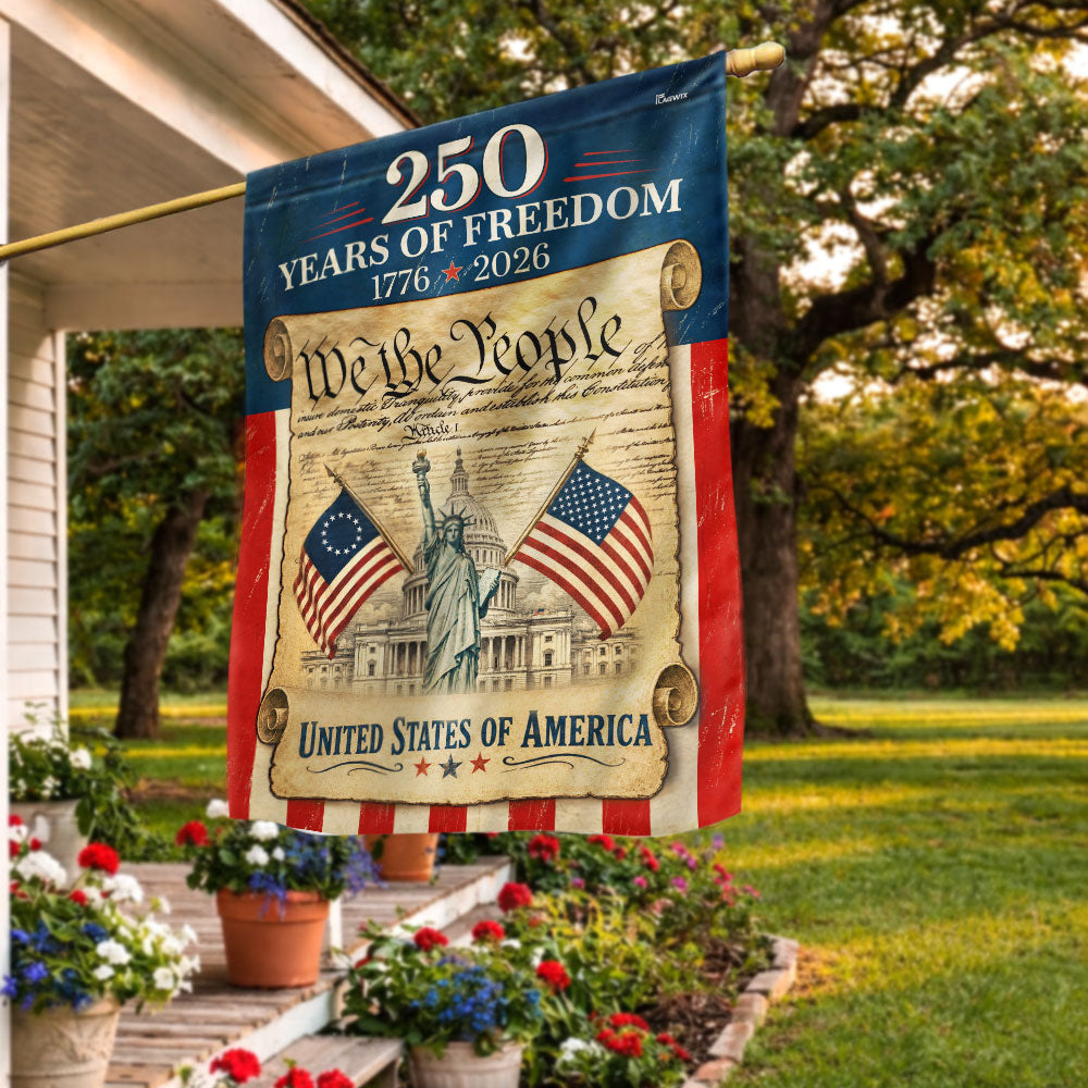 250 Years of Freedom We The People Garden Flag, America 1776 2026 Anniversary Flag Decor