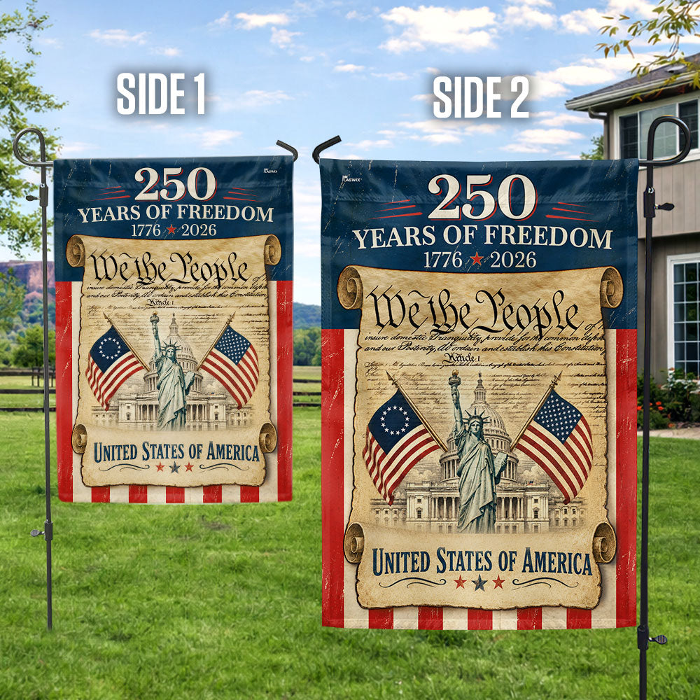 250 Years of Freedom We The People Garden Flag, America 1776 2026 Anniversary Flag Decor