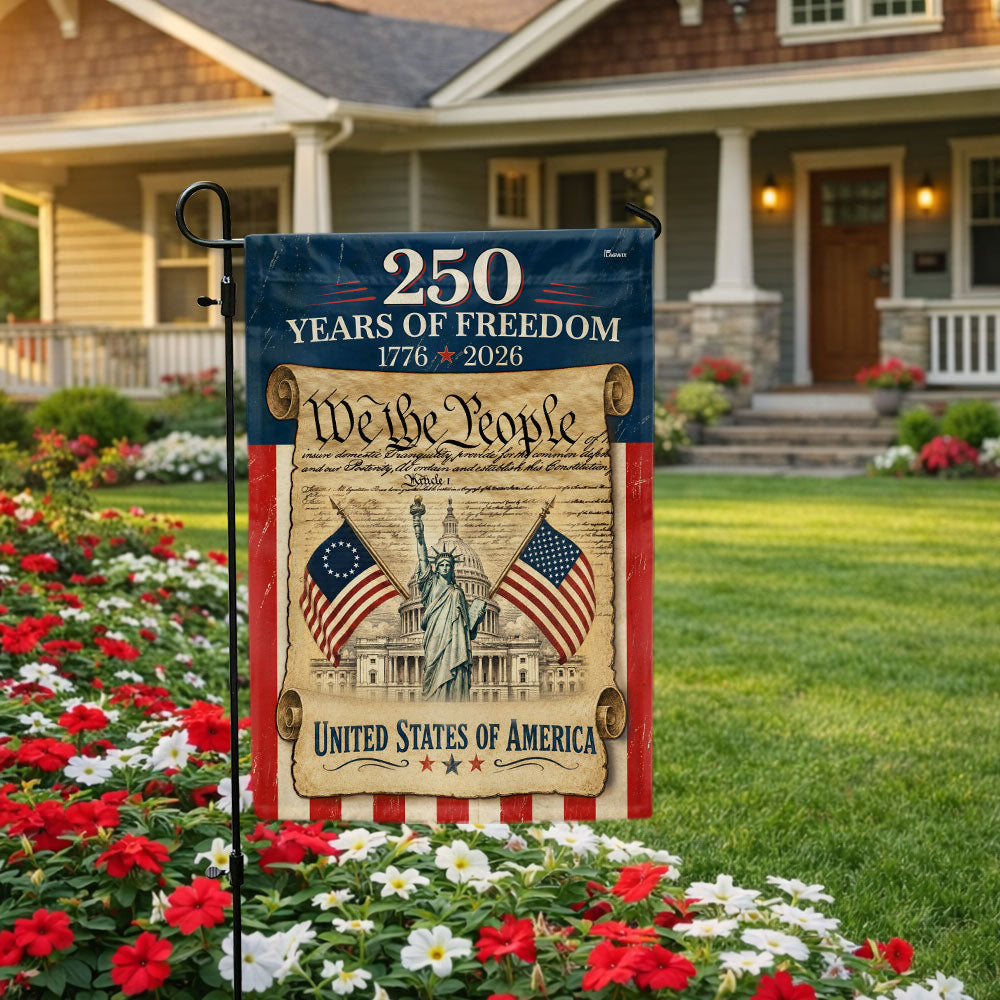 250 Years of Freedom We The People Garden Flag, America 1776 2026 Anniversary Flag Decor