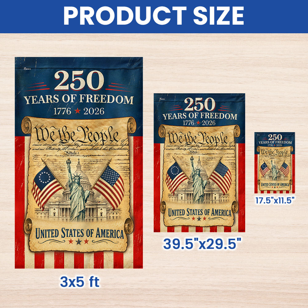 250 Years of Freedom We The People Garden Flag, America 1776 2026 Anniversary Flag Decor