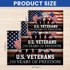 Patriotic 250 Years of Freedom American Flag, US Veterans 1776 2026 Grommet Flag