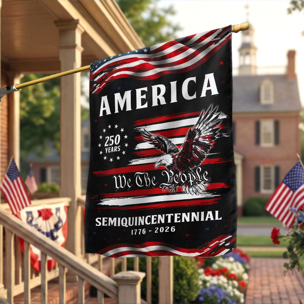 250 Years of America Semiquicentennial Garden Flag, Patriotic We The People 1776 2026 Decor
