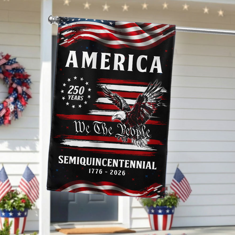 250 Years of America Semiquicentennial Garden Flag, Patriotic We The People 1776 2026 Decor