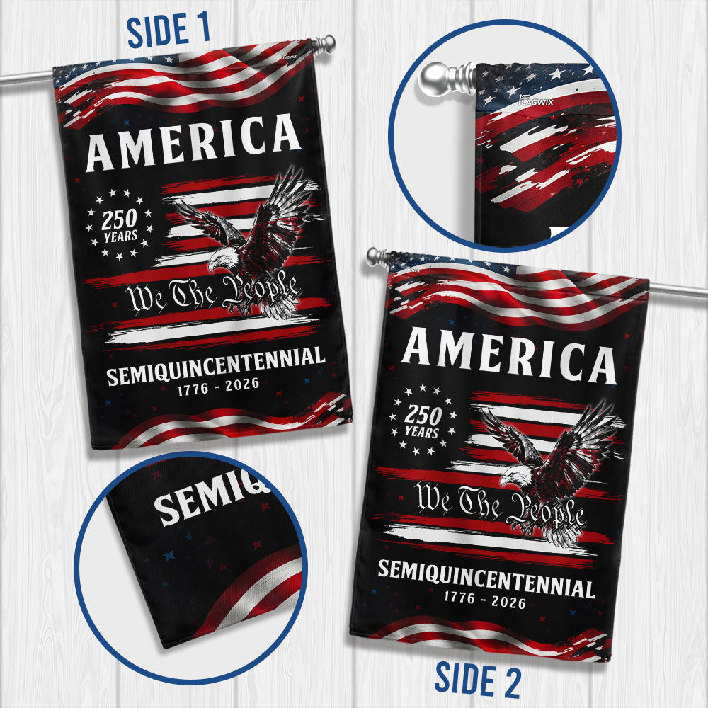 250 Years of America Semiquicentennial Garden Flag, Patriotic We The People 1776 2026 Decor