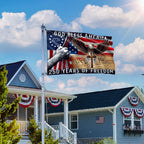 250 Years of Freedom Christian Grommet Flag, God Bless America 1776 2026 Flag