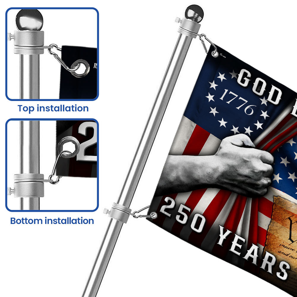 250 Years of Freedom Christian Grommet Flag, God Bless America 1776 2026 Flag