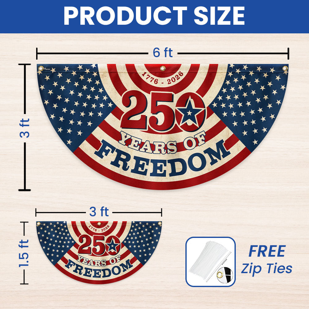 250 Years of Freedom Fan Flag, 1776 2026 Semiquincentennial Vintage Decor