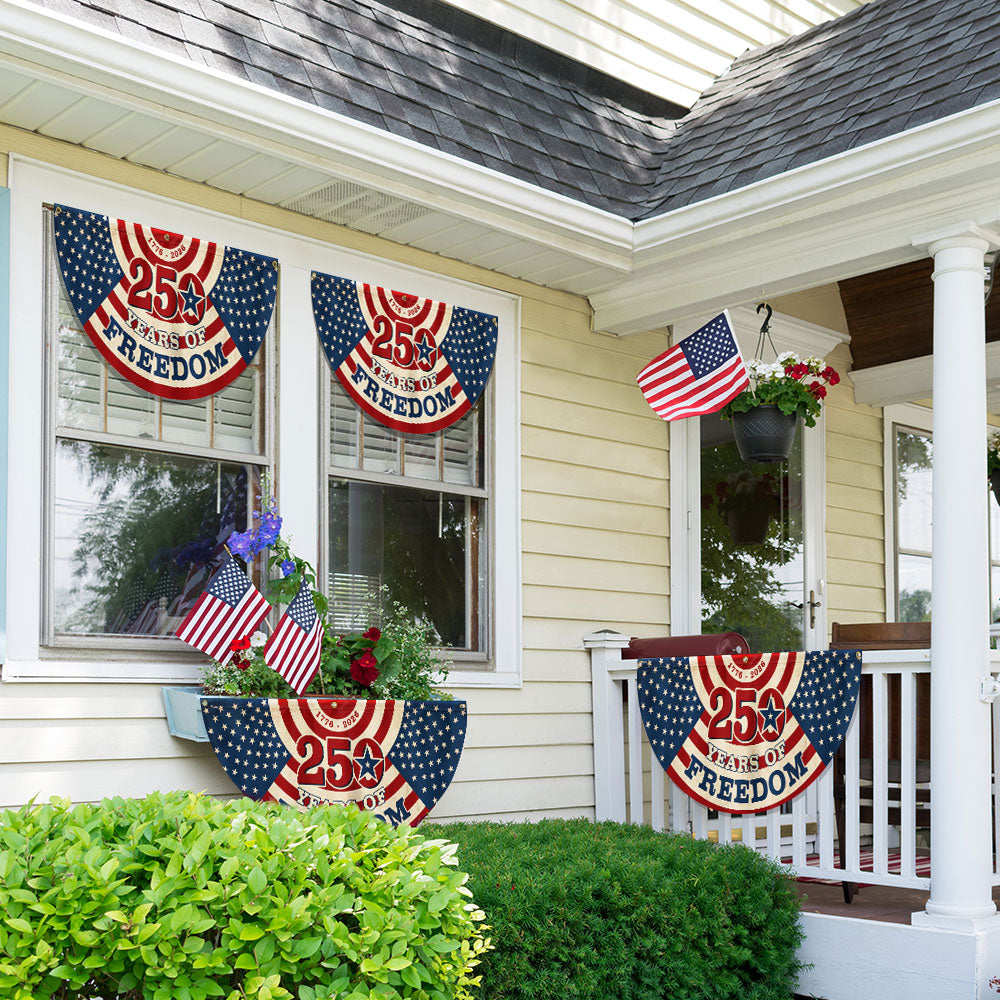 250 Years of Freedom Fan Flag, 1776 2026 Semiquincentennial Vintage Decor