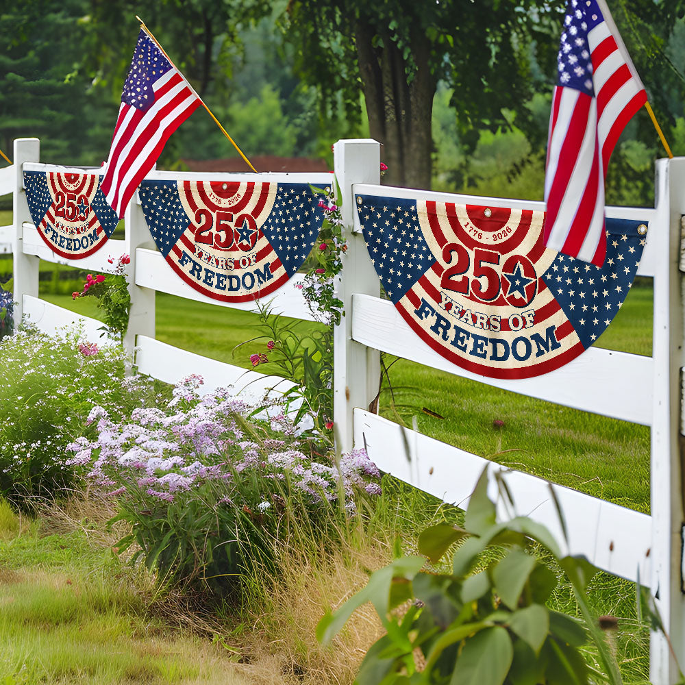 250 Years of Freedom Fan Flag, 1776 2026 Semiquincentennial Vintage Decor