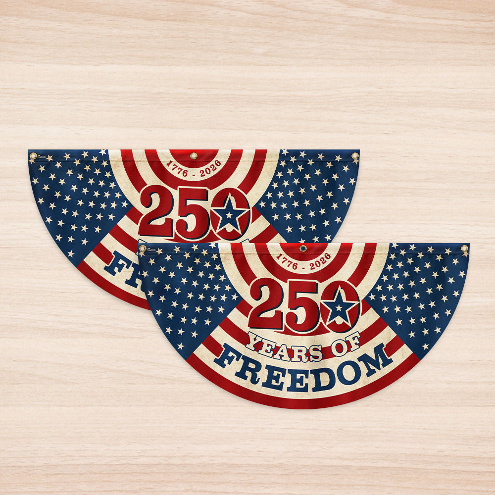 250 Years of Freedom Fan Flag, 1776 2026 Semiquincentennial Vintage Decor