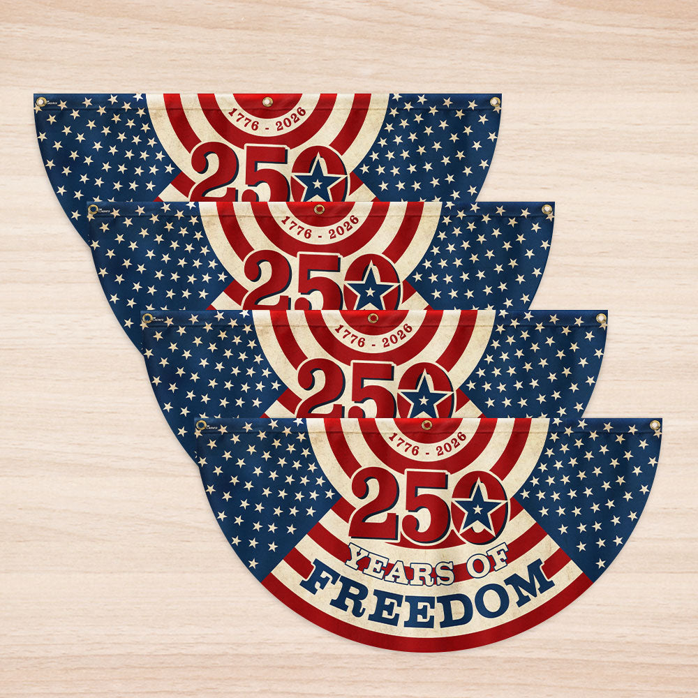 250 Years of Freedom Fan Flag, 1776 2026 Semiquincentennial Vintage Decor