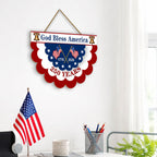 Patriotic God Bless America Hanging Sign, 250 Years Wooden Decor for 1776 2026 Anniversary