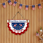 Patriotic God Bless America Hanging Sign, 250 Years Wooden Decor for 1776 2026 Anniversary