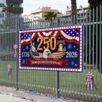 250th Semiquincentennial USA Fence Banner 1776 2026 Patriotic outdoor Flag