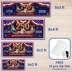 250th Semiquincentennial USA Fence Banner 1776 2026 Patriotic outdoor Flag