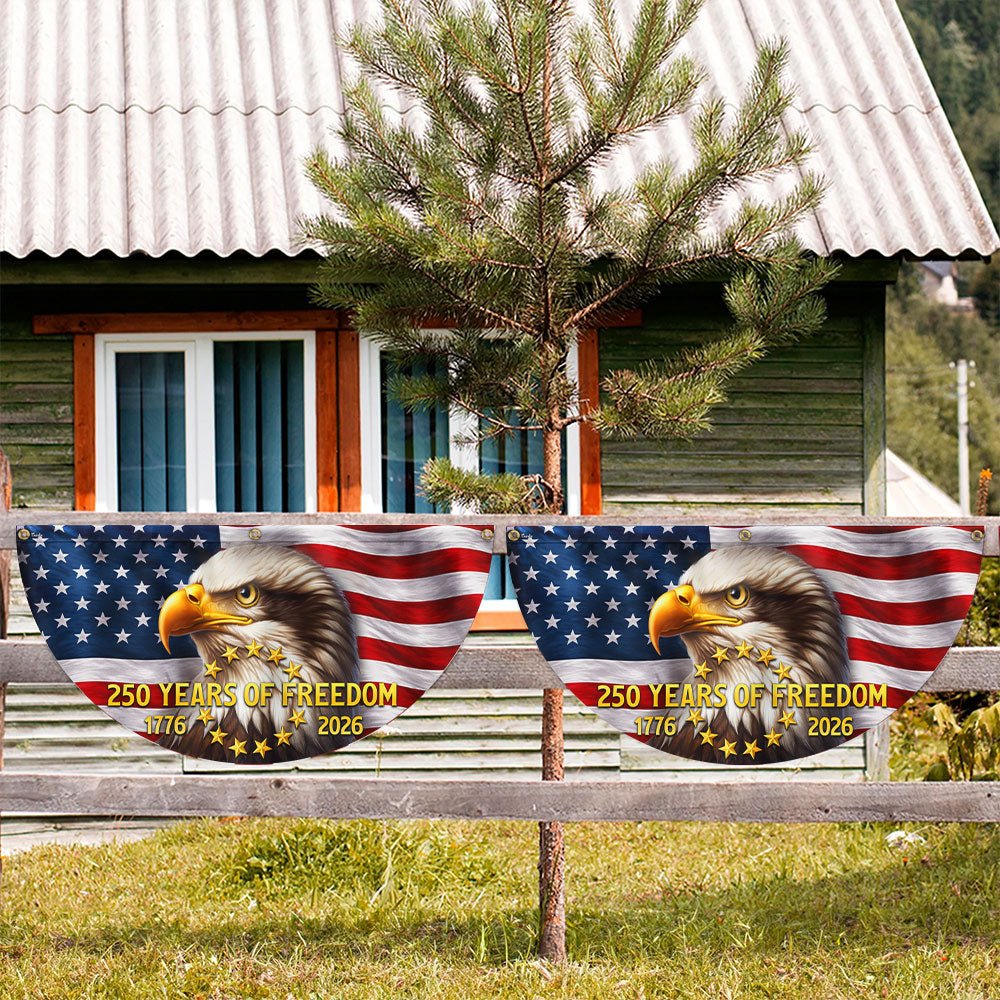 250 Years American Fan Flag, Patriotic Bald Eagle 1776 2026 We the People